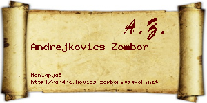 Andrejkovics Zombor névjegykártya